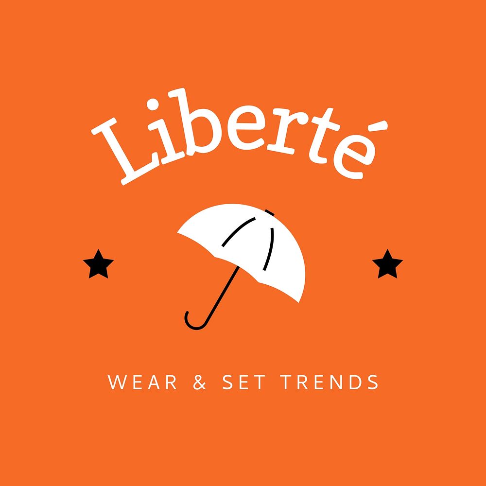 Umbrella fashion brand  logo line art 