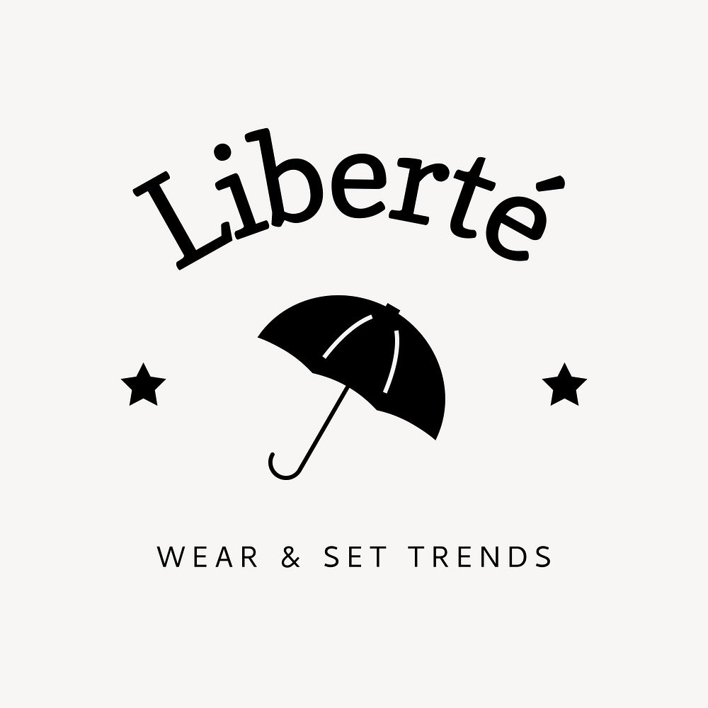 Umbrella fashion brand  logo line art 