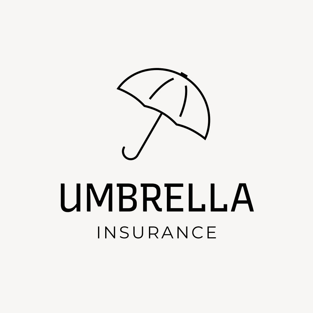 Umbrella insurance company  logo, line art design