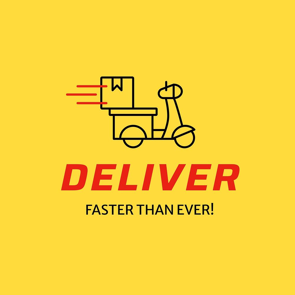 Delivery service  logo line art 
