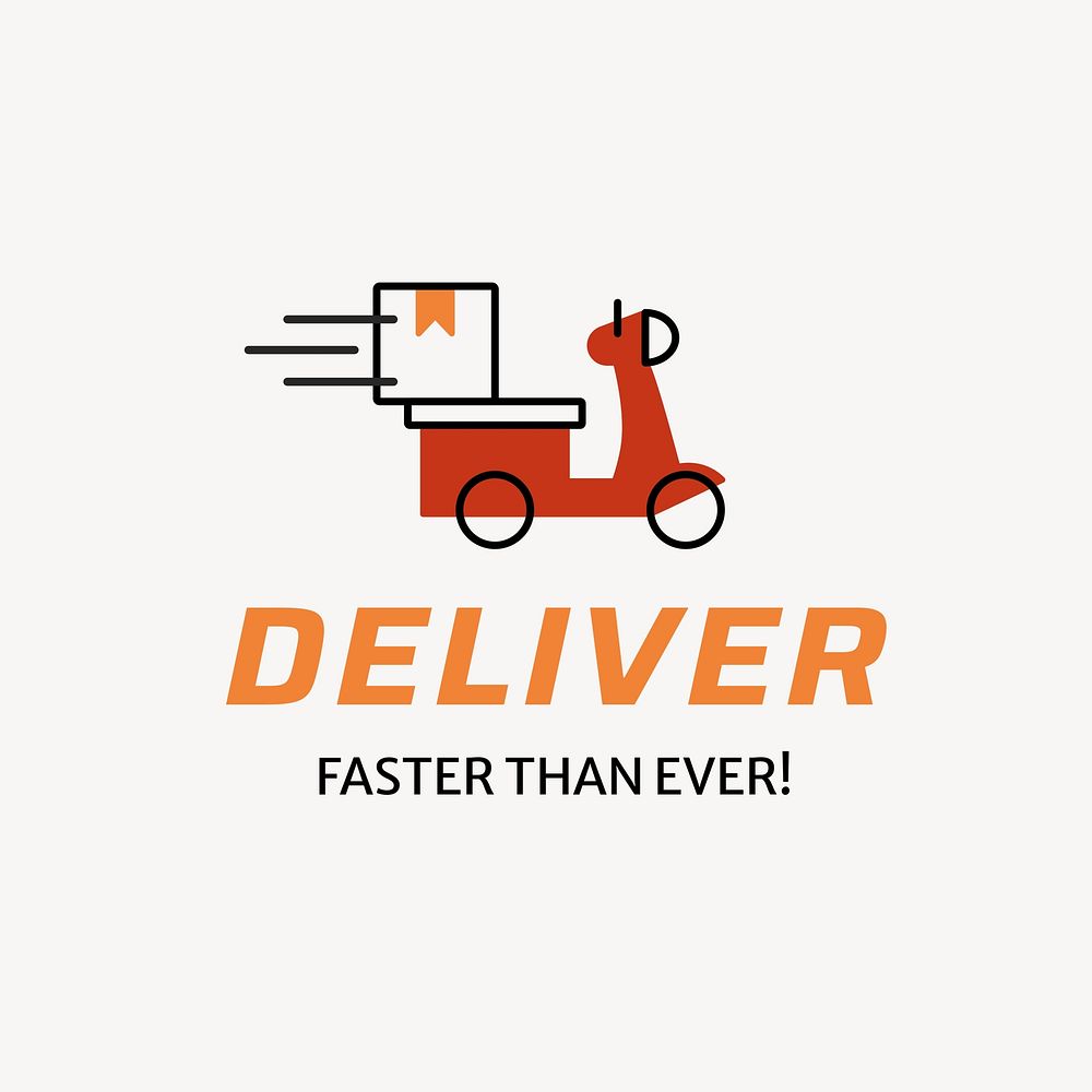 Delivery service editable logo, line art design
