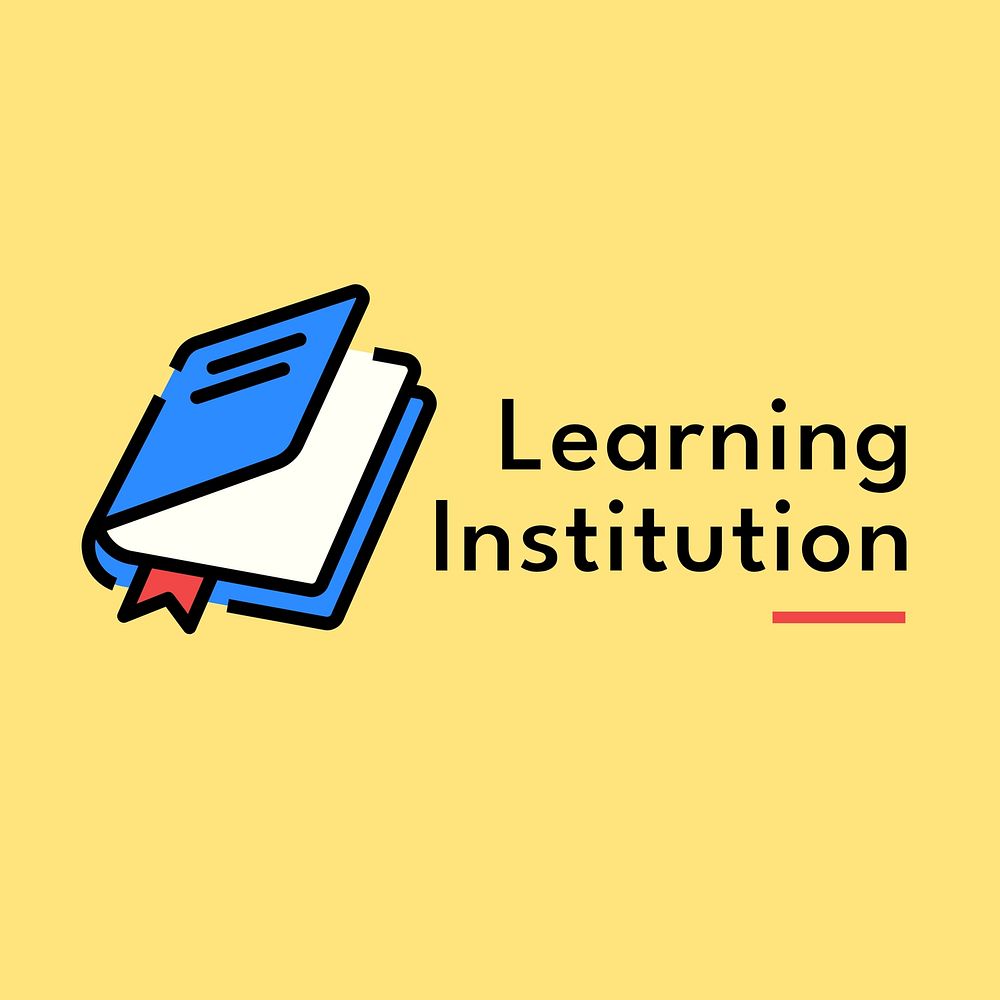 Learning institution  logo line art 