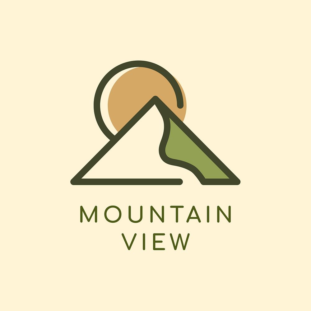 Mountain view travel  logo line art 
