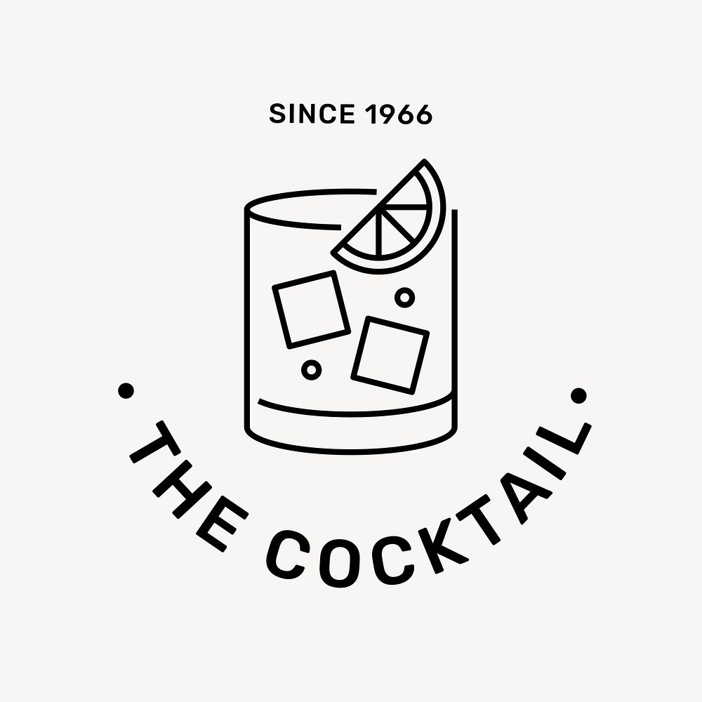The cocktail  logo line art 