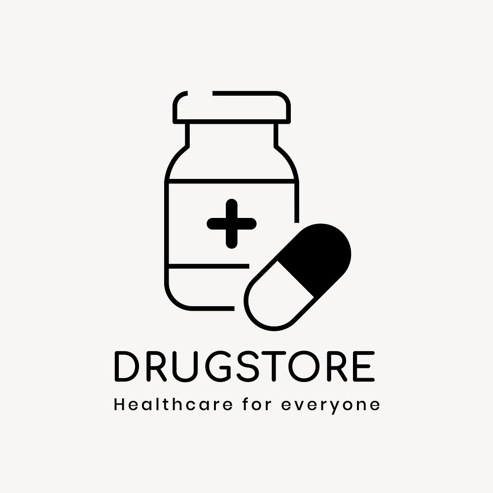 Drugstore  logo line art 
