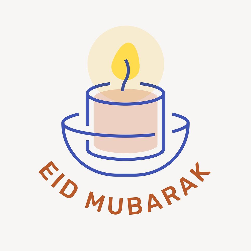 Eid Mubarak  logo line art 