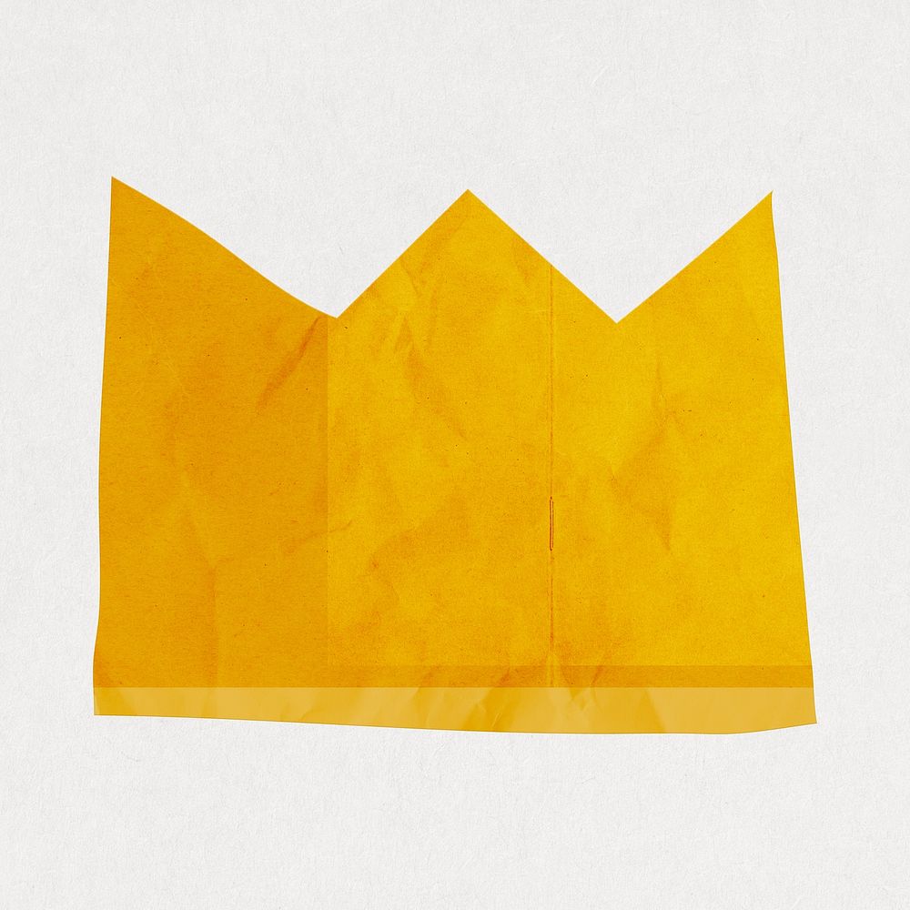 Crown icon in cute paper cut illustration