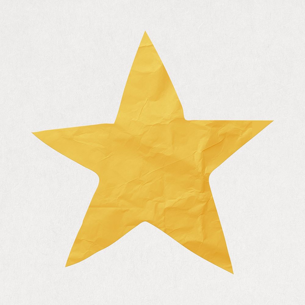 Star icon in cute paper cut illustration