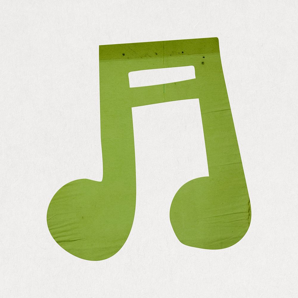 Music note icon in cute paper cut illustration