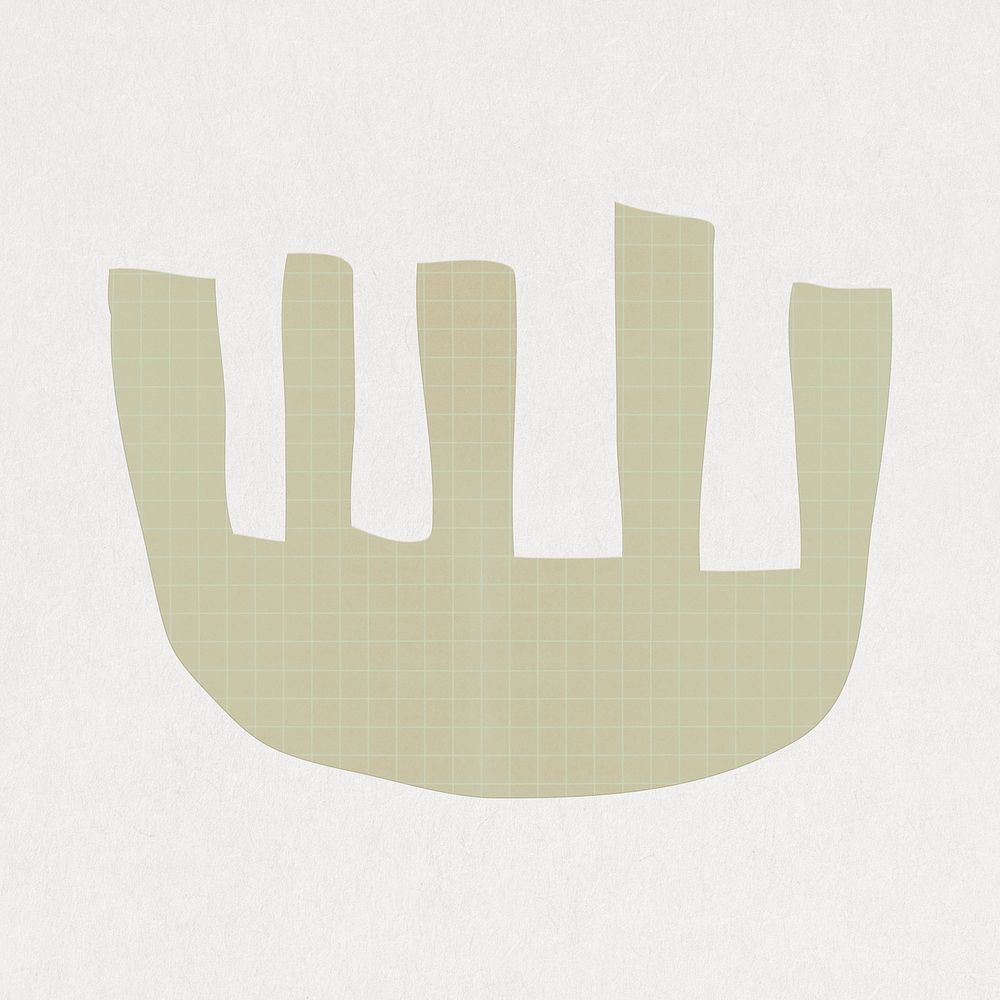 Abstract shape icon in cute paper cut illustration