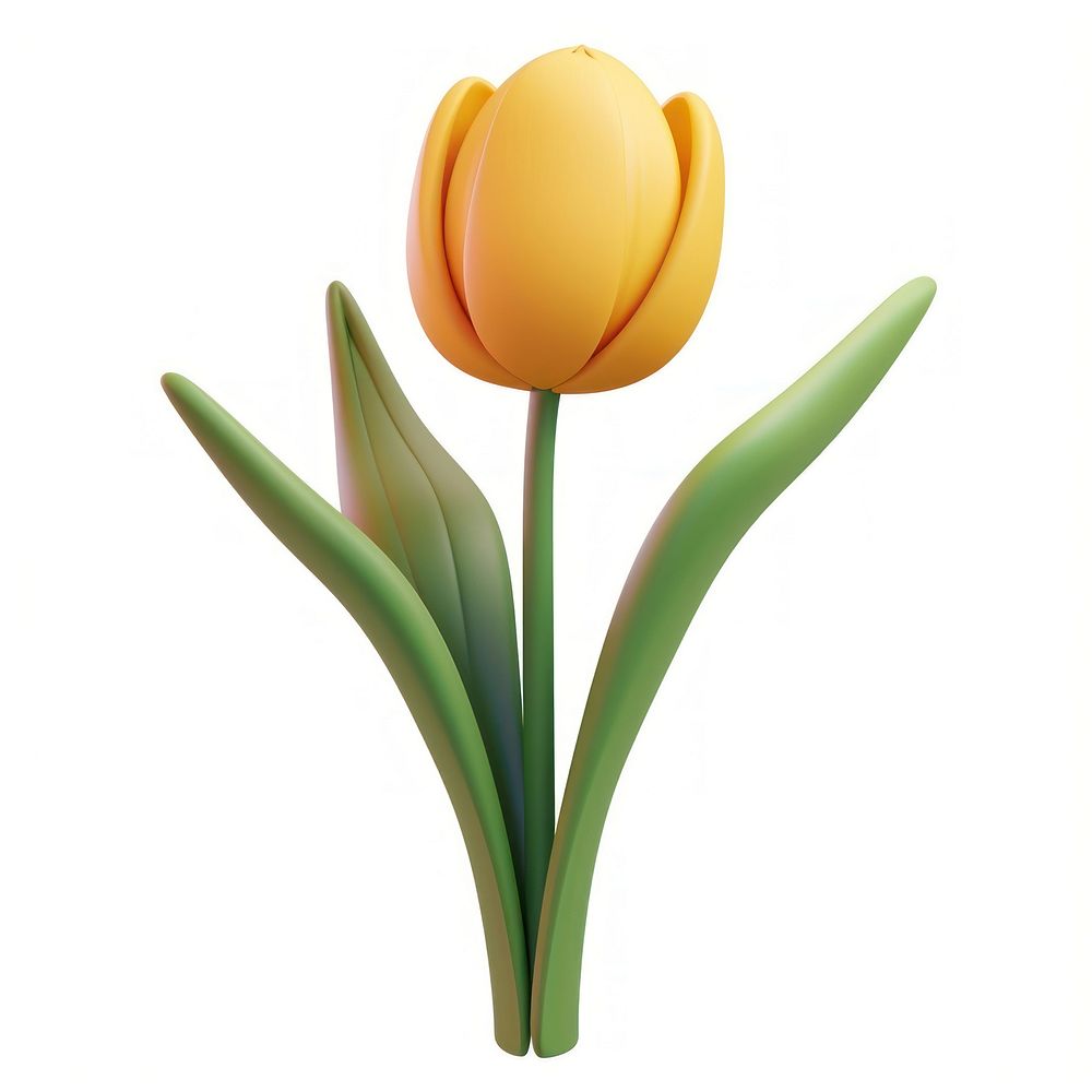 Vibrant yellow tulip flower illustration