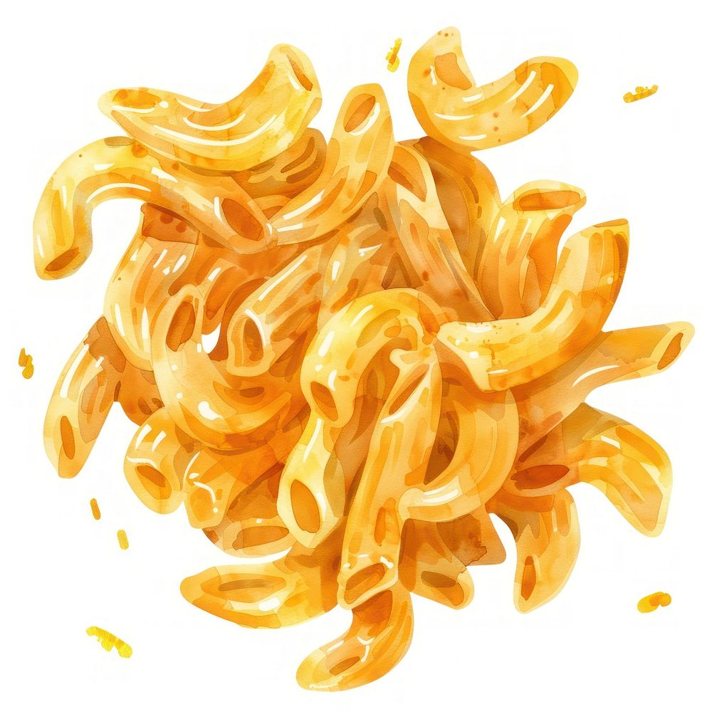 Delicious cheesy macaroni illustration