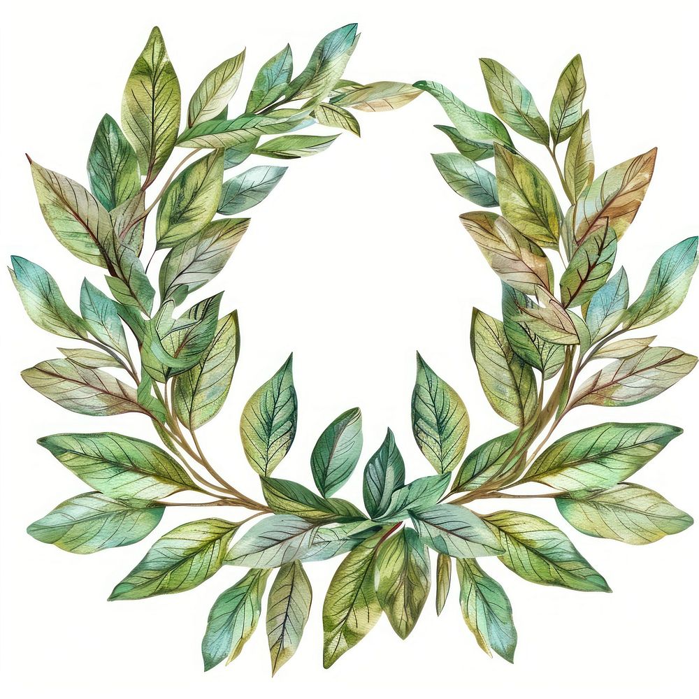 Laurel leaf crown art pattern herbal.