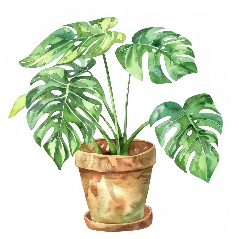 Monstera pot blossom flower plant. | Free Photo Illustration - rawpixel