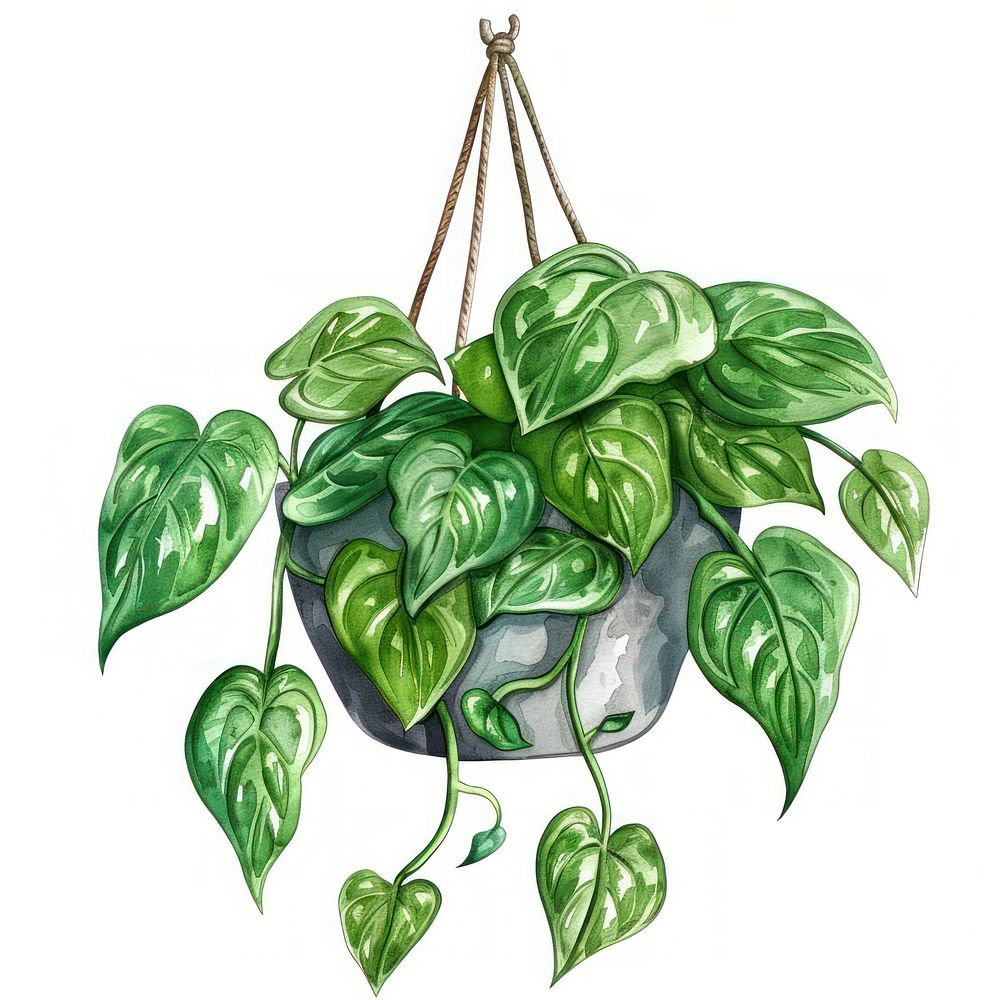 Philodendron hanging pot planter pottery | Free Photo Illustration ...