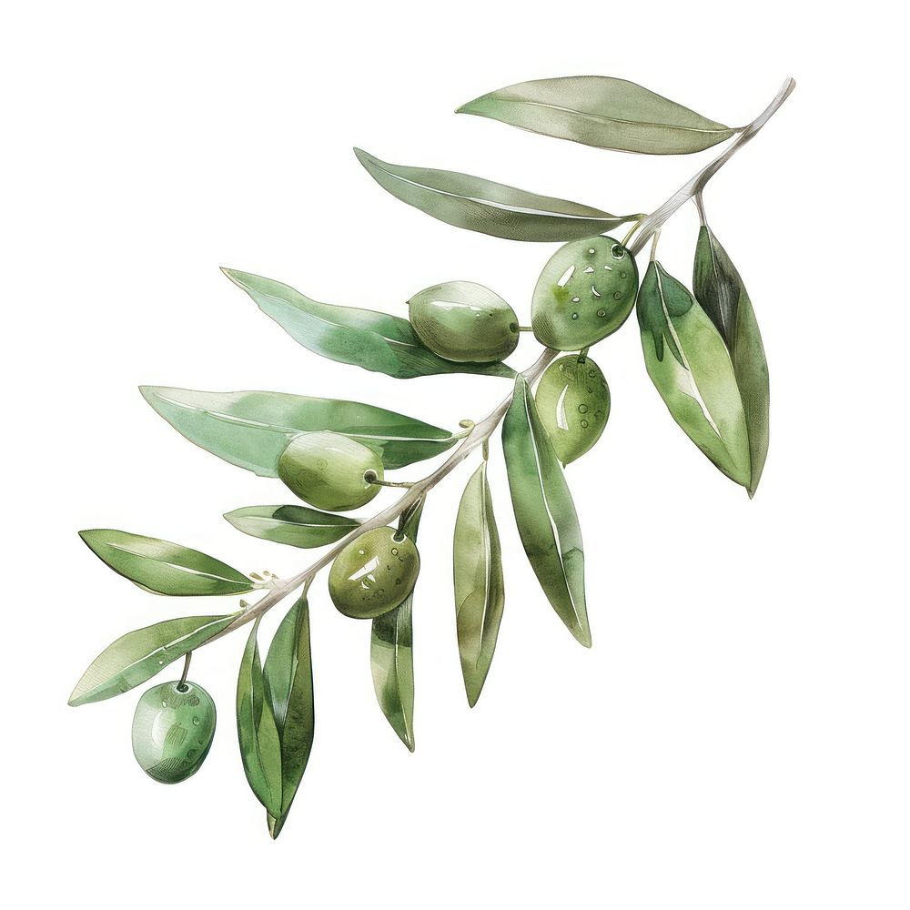 Olive leaf with olives annonaceae produce plant.