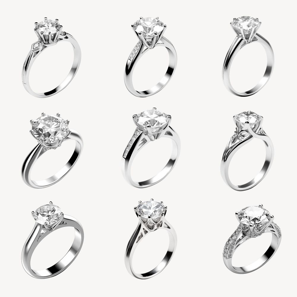 Diamond ring element set