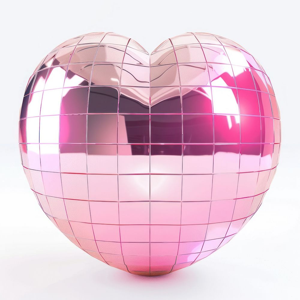 Reflective pink heart disco ball