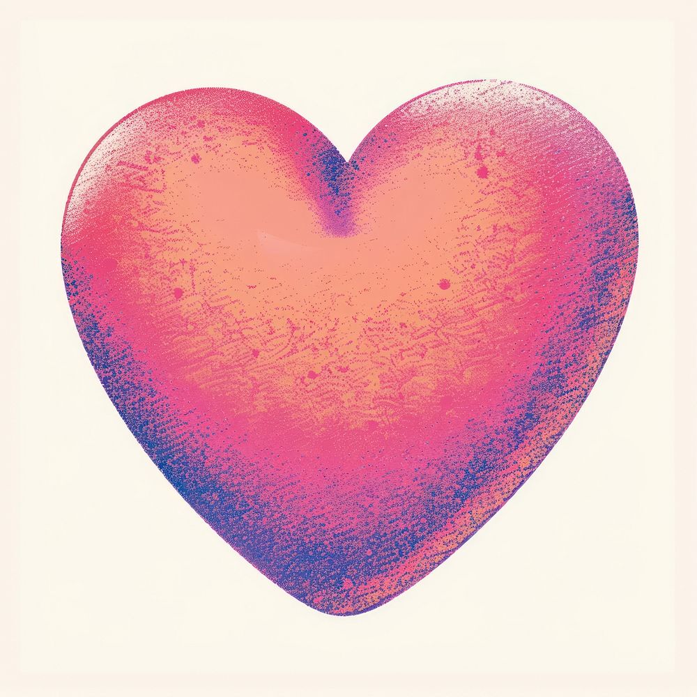 Vibrant textured heart illustration