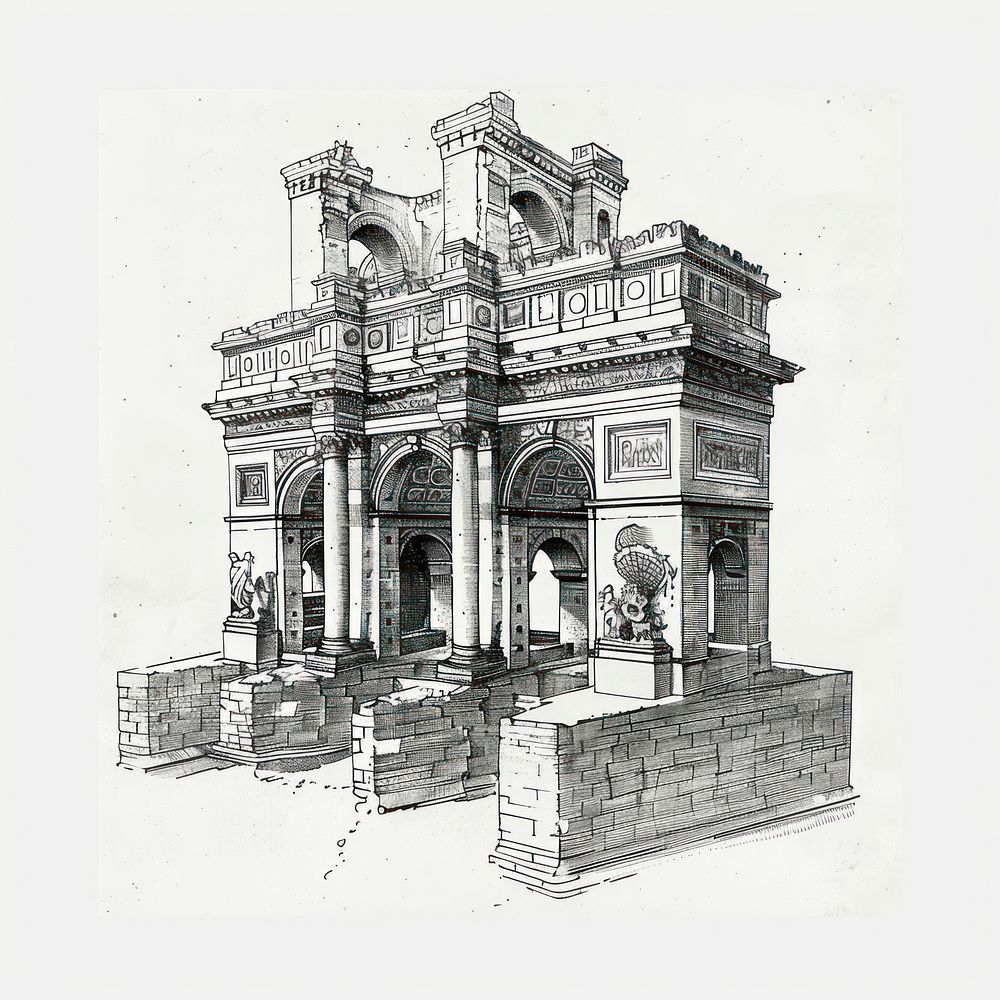 Ancient Roman architectural sketch