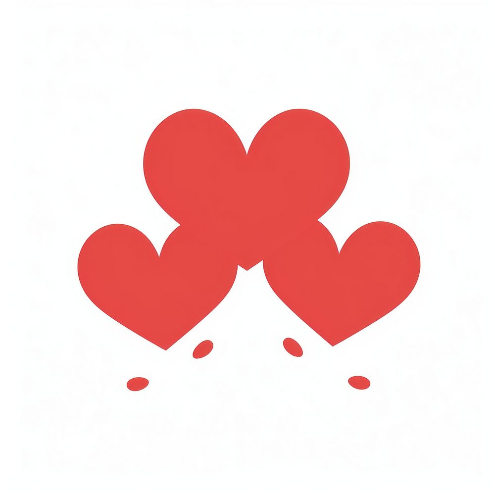 Red hearts love illustration