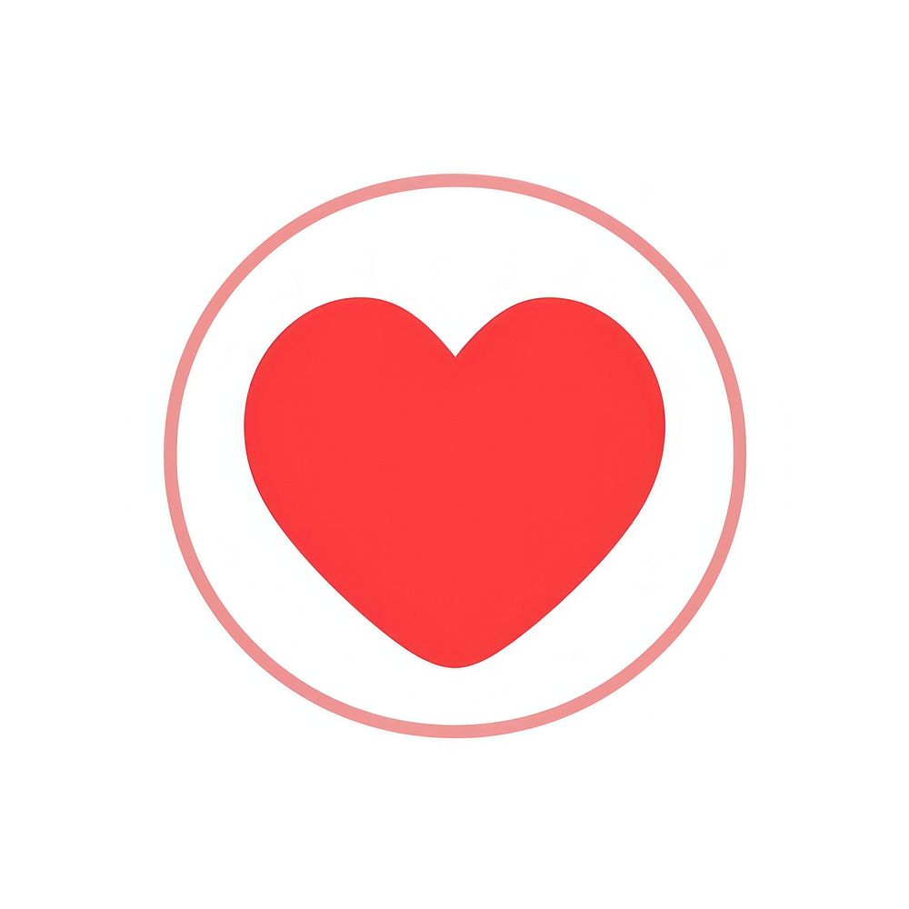 Red heart symbol inside circle