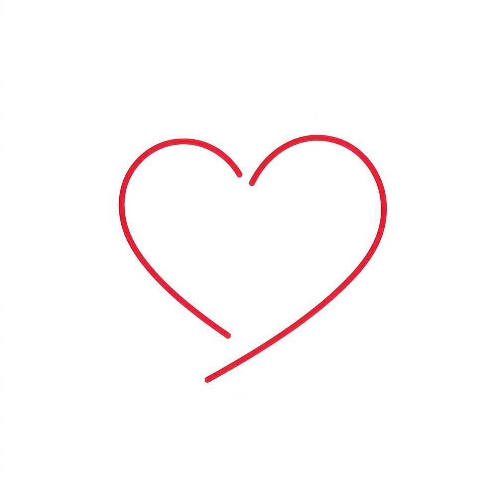 Minimalist red heart line art