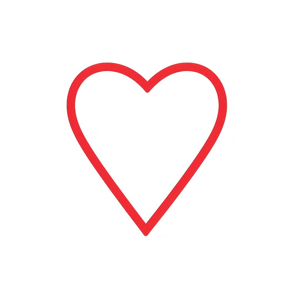 Minimalist red heart outline illustration
