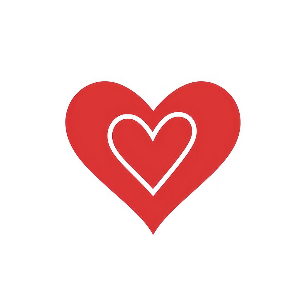 Red heart with white outline