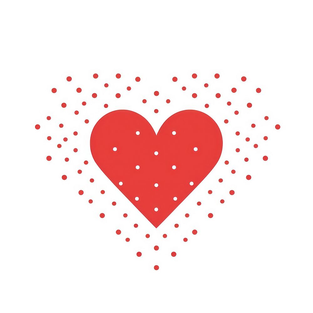 Red heart with dotted pattern