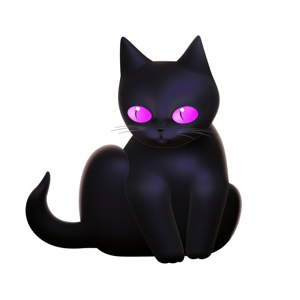 Cute black cat illustration