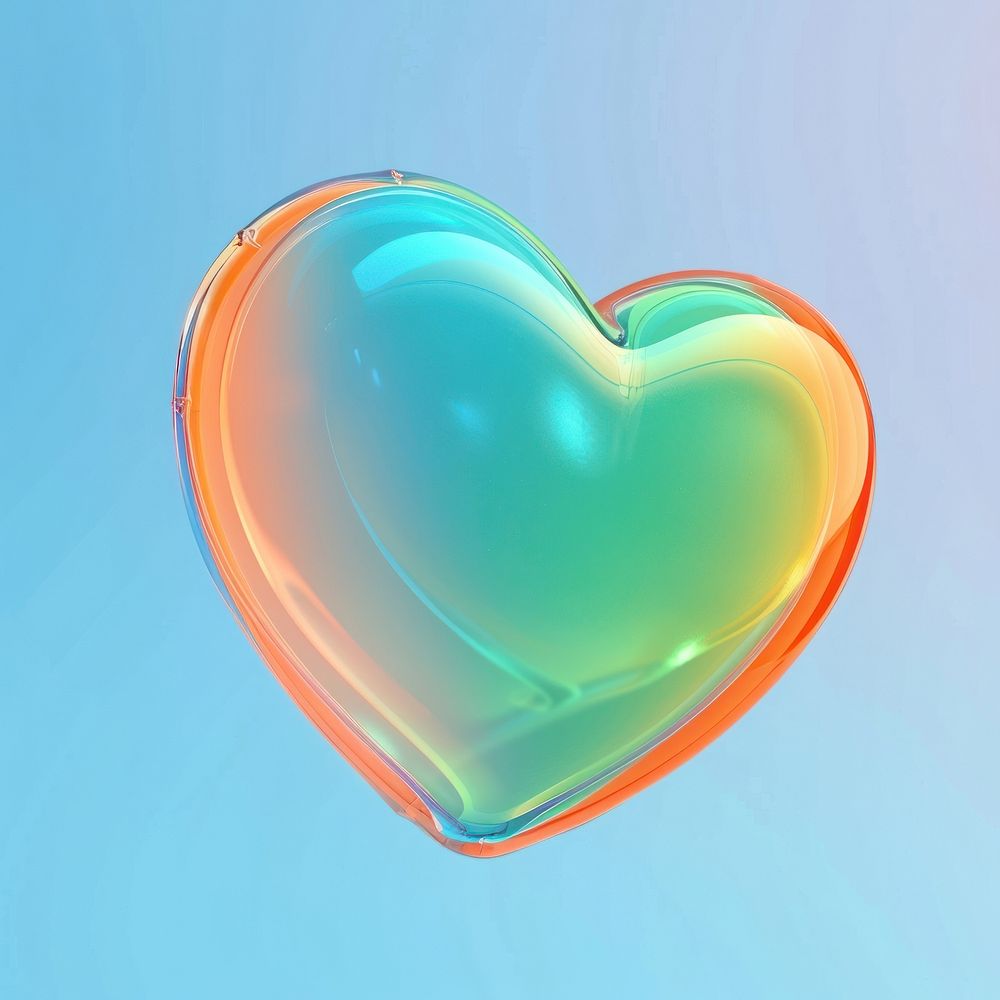 Colorful 3D gradient heart