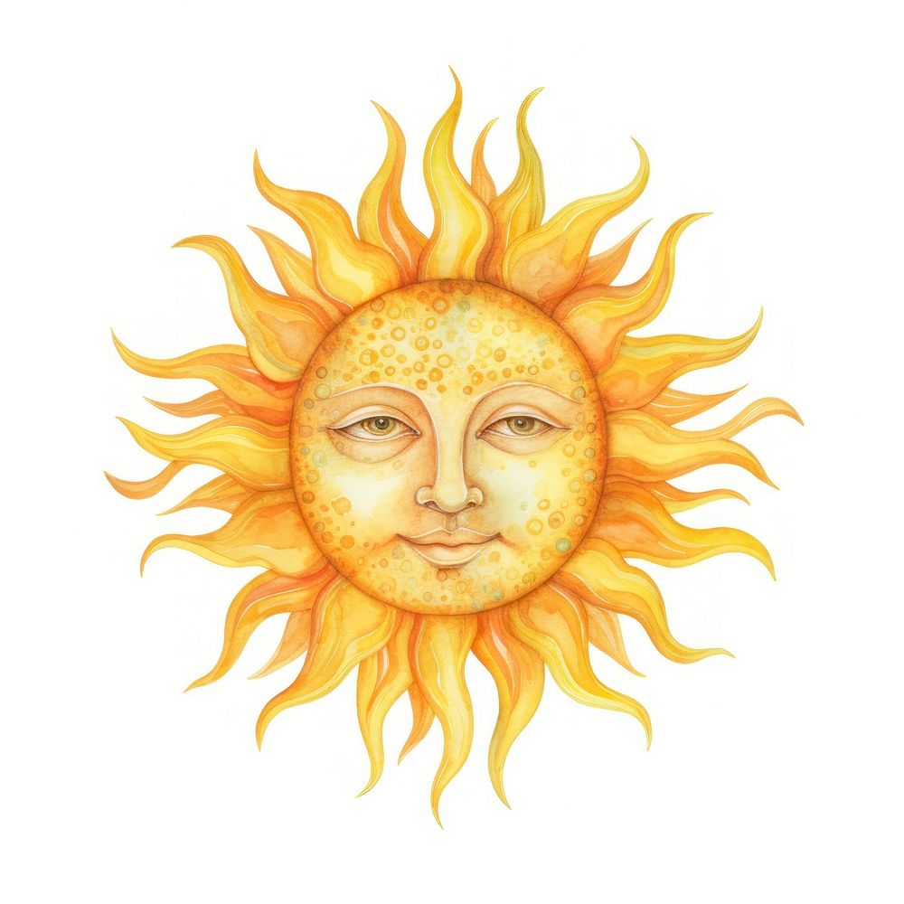 Radiant sun face illustration art