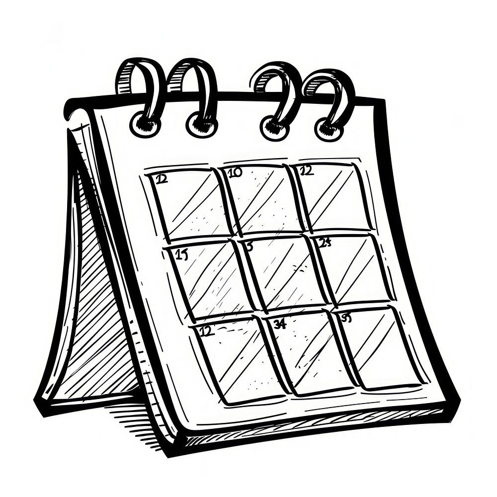 Hand-drawn desk calendar illustration