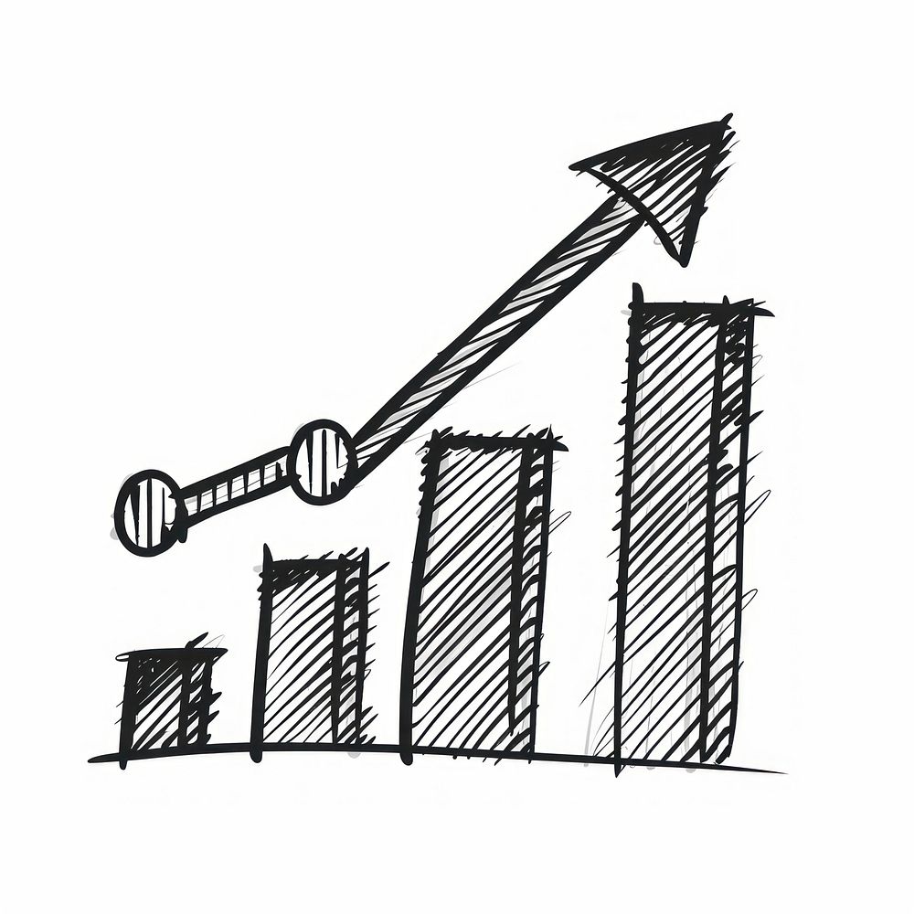 Hand-drawn growth chart illustration