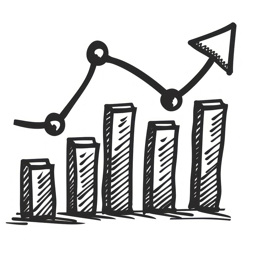 Hand-drawn growth chart illustration