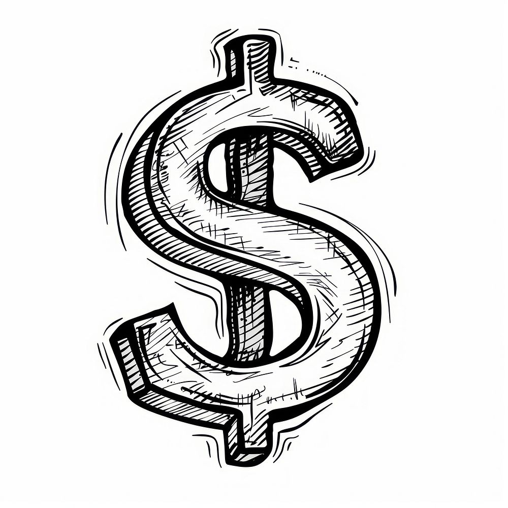 Hand-drawn dollar sign illustration