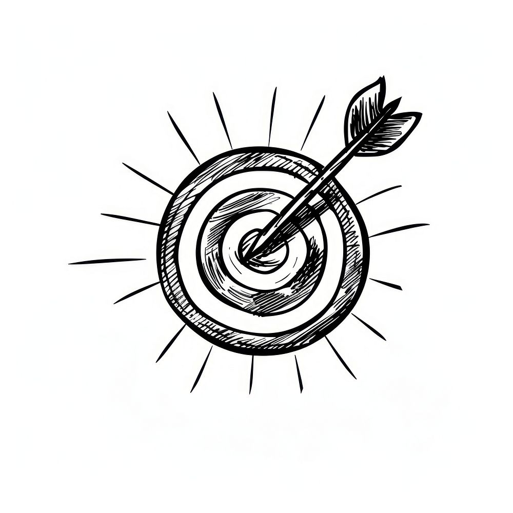 Hand-drawn target with arrow