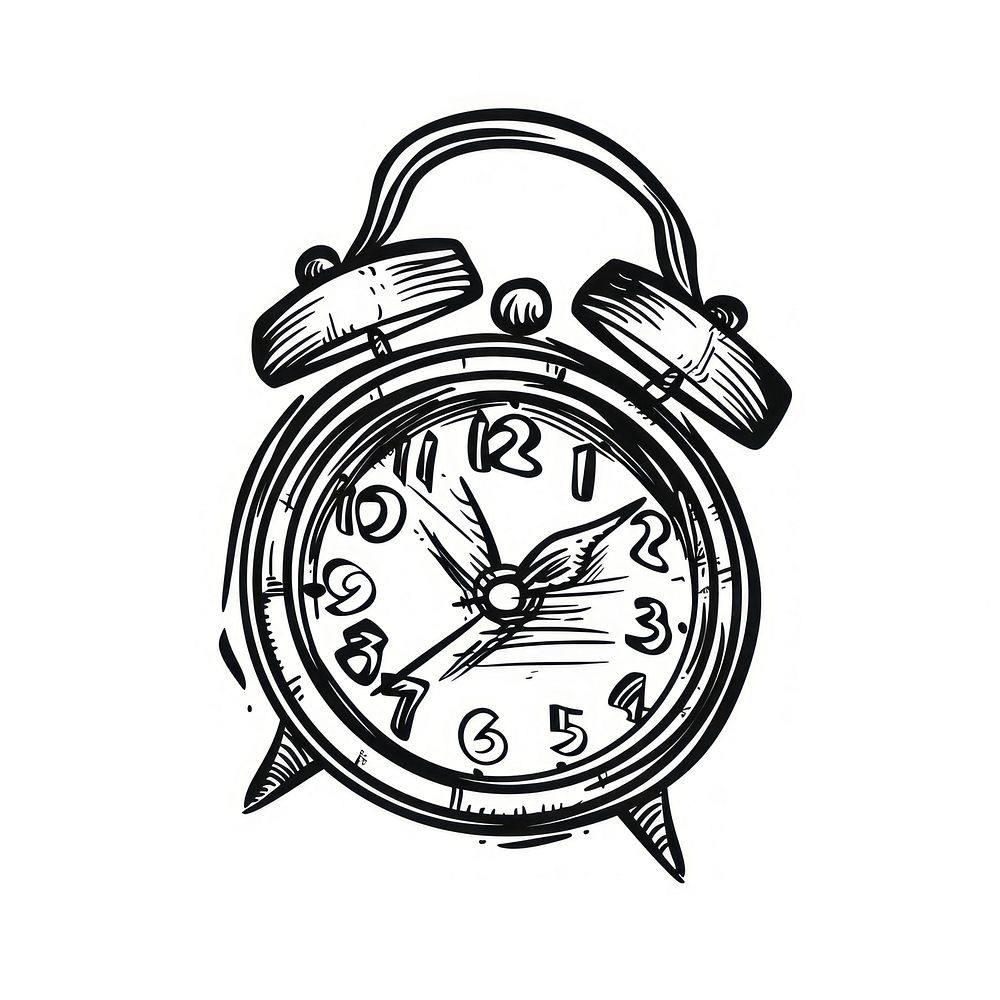 Vintage alarm clock sketch illustration | Free Photo Illustration ...