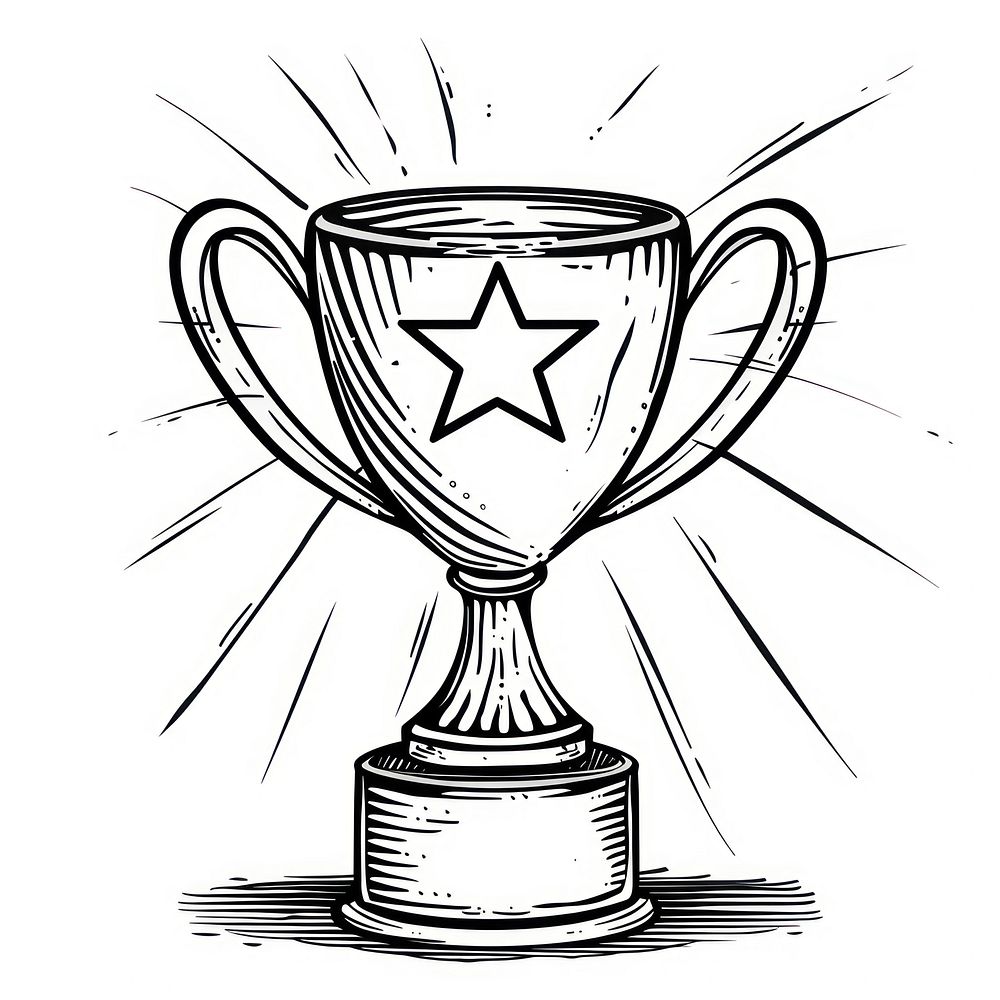 Hand-drawn trophy with star