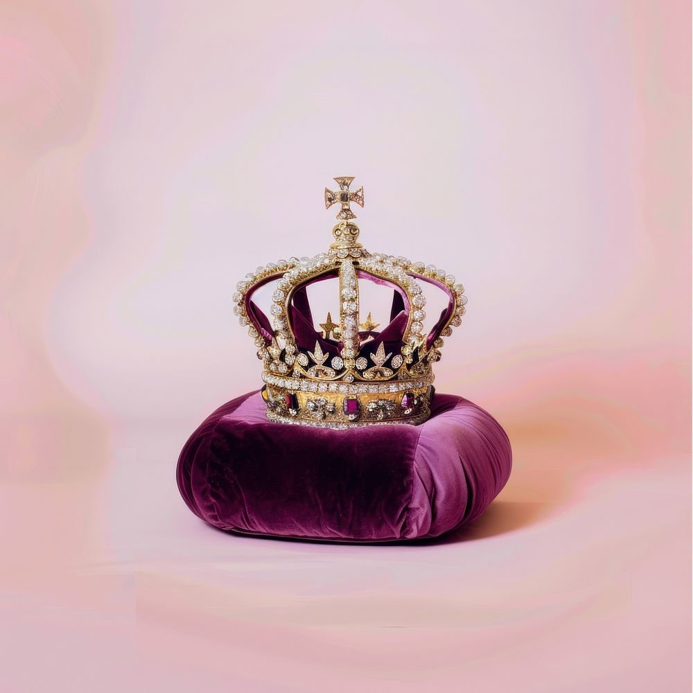 Elegant royal crown on cushion