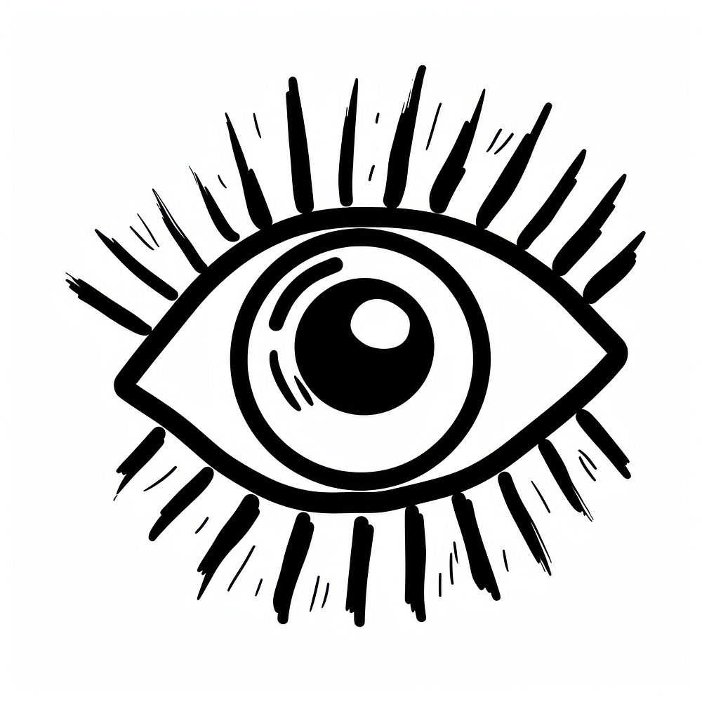 Eye sign drawing art illustrated.