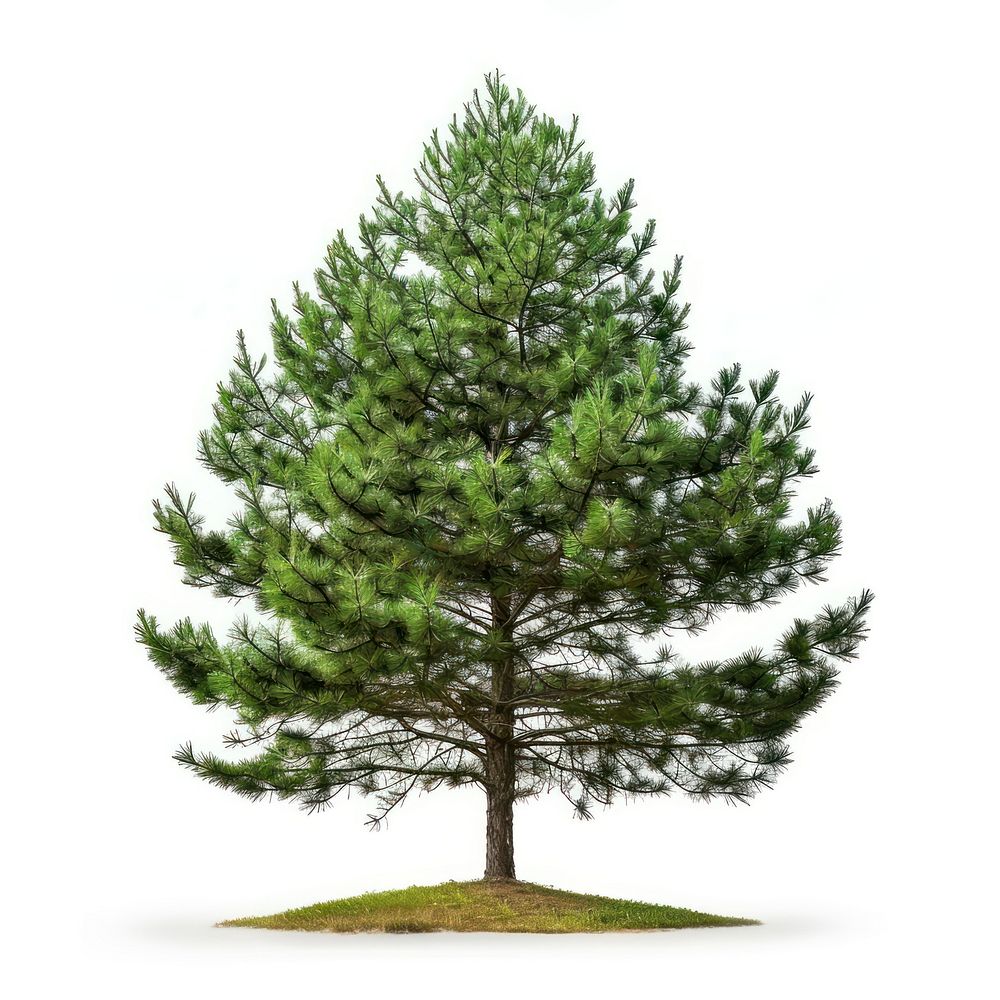 Lush green pine tree isolated