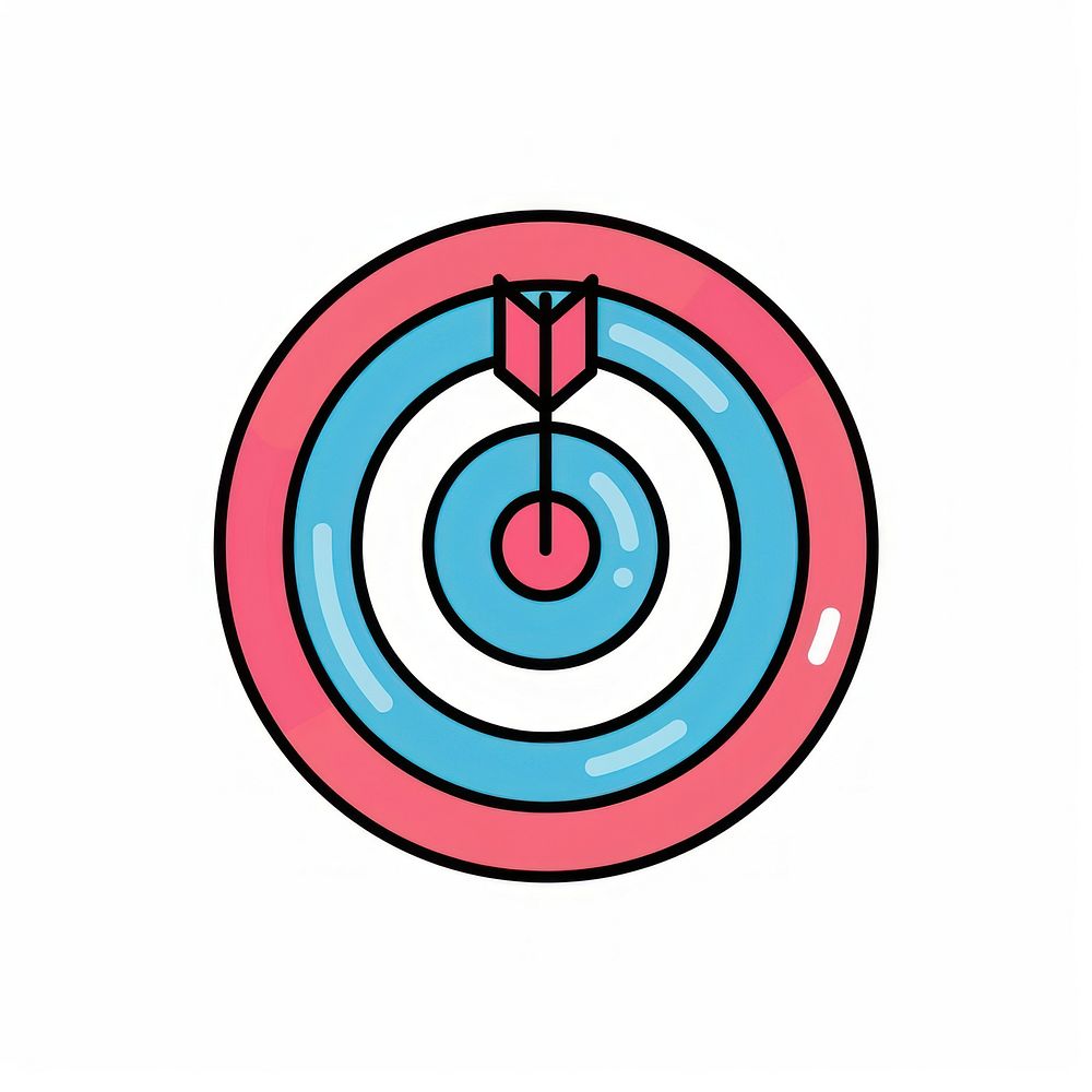 Colorful target with arrow illustration