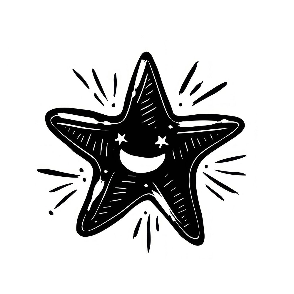 Sparking star sign symbol stencil animal.