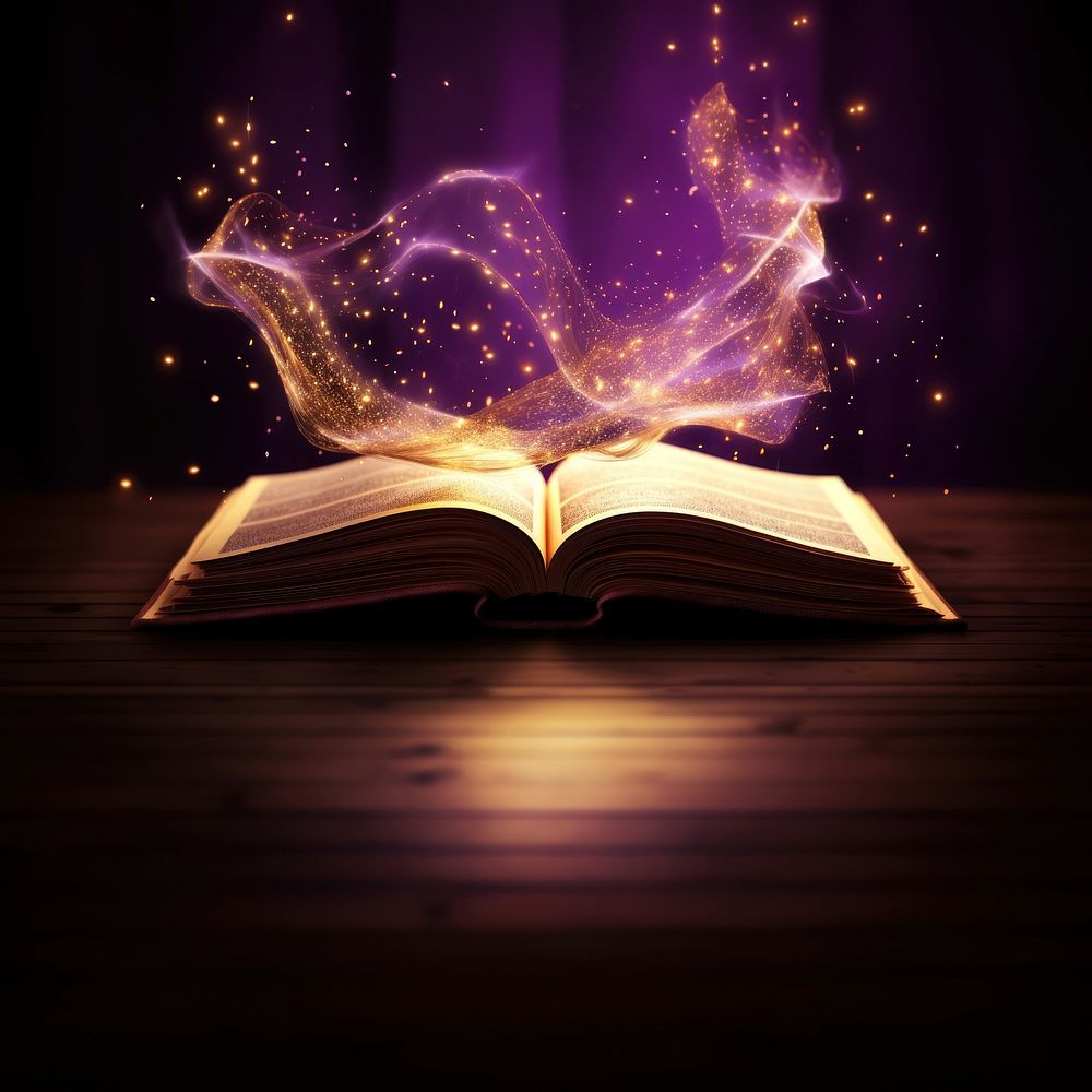 Magical book with glowing aura