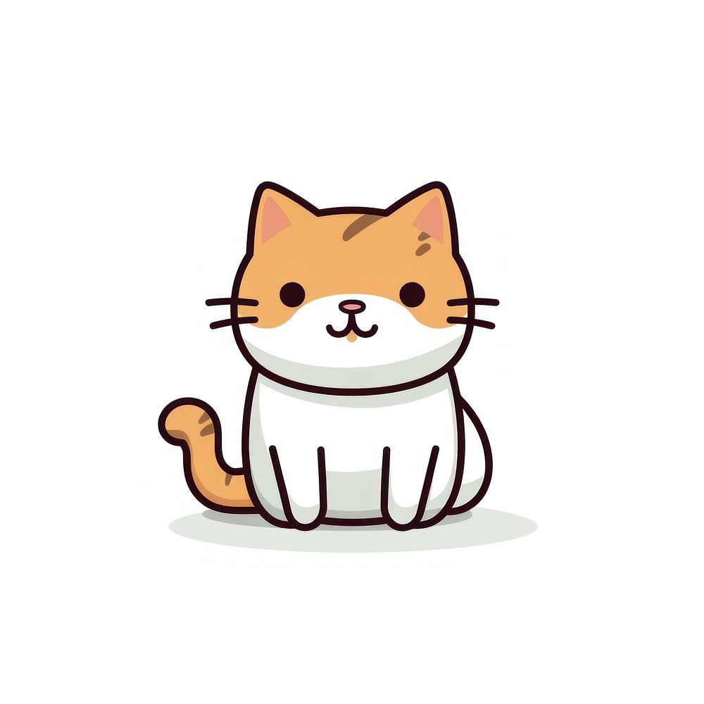 Cute cartoon orange cat illustration