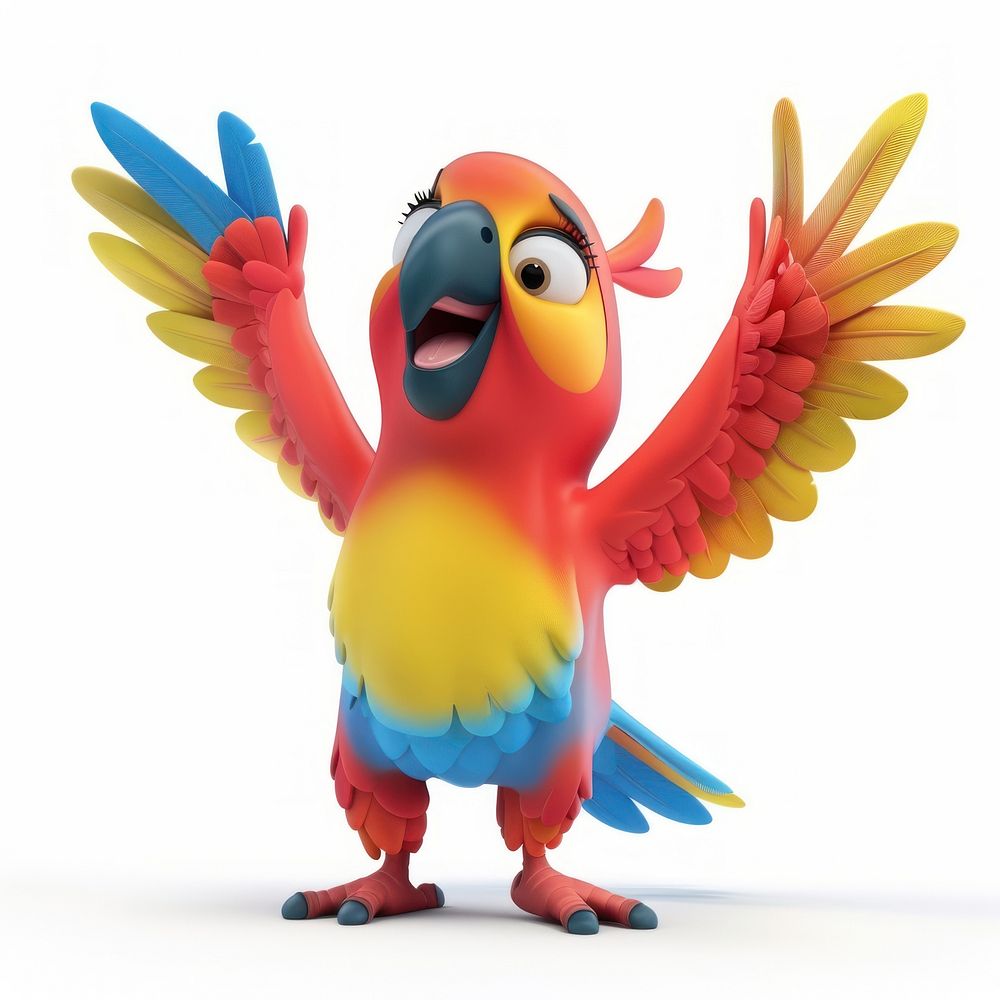 Colorful animated parrot illustration