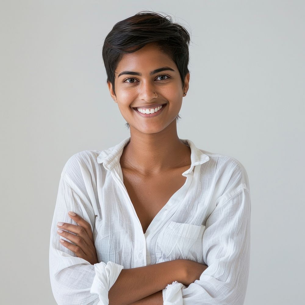 Confident woman smiling portrait