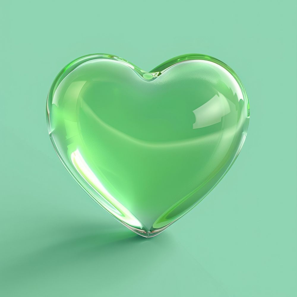 Glossy green heart illustration | Free Photo Illustration - rawpixel